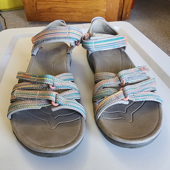 Teva Tirra Taupe Multi Color Comfort Hiking Outdoor Sandals Size 8.5 - Picture 2 of 8